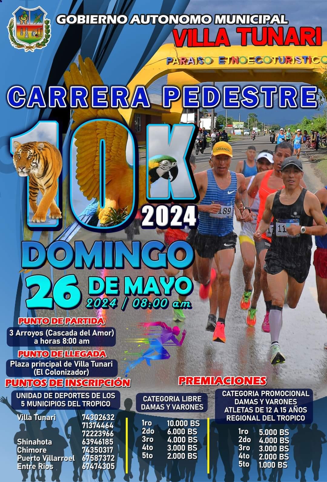 Carrera Pedestre 10K Villa Tunari