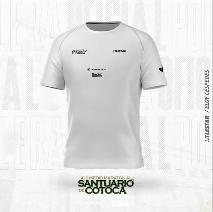 Polera oficial de la Media Maraton al Santuario de Cotoca 2022