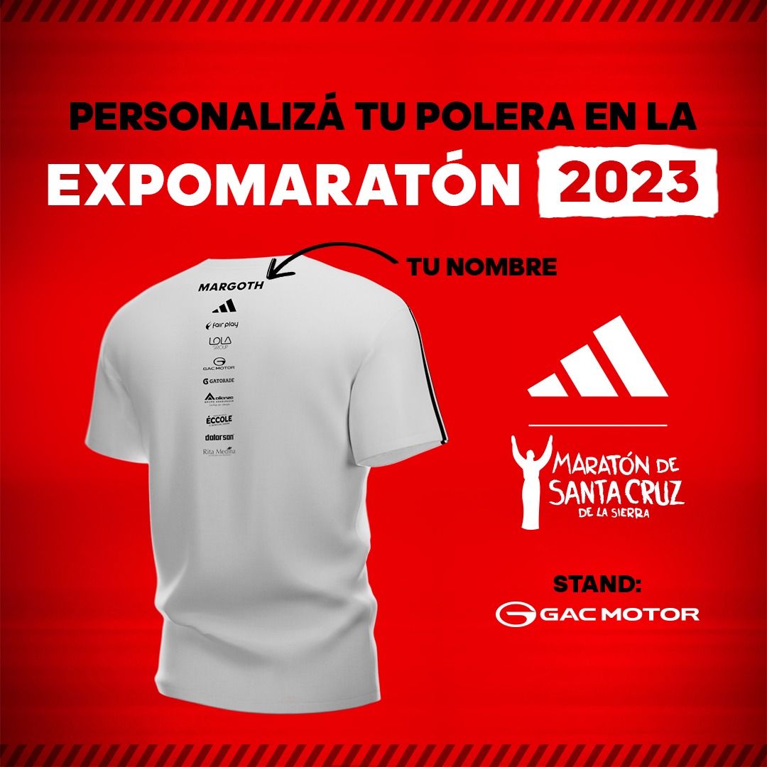 Personaliza tu polera en la Expomaraton de la Maraton Santa Cruz de la Sierra