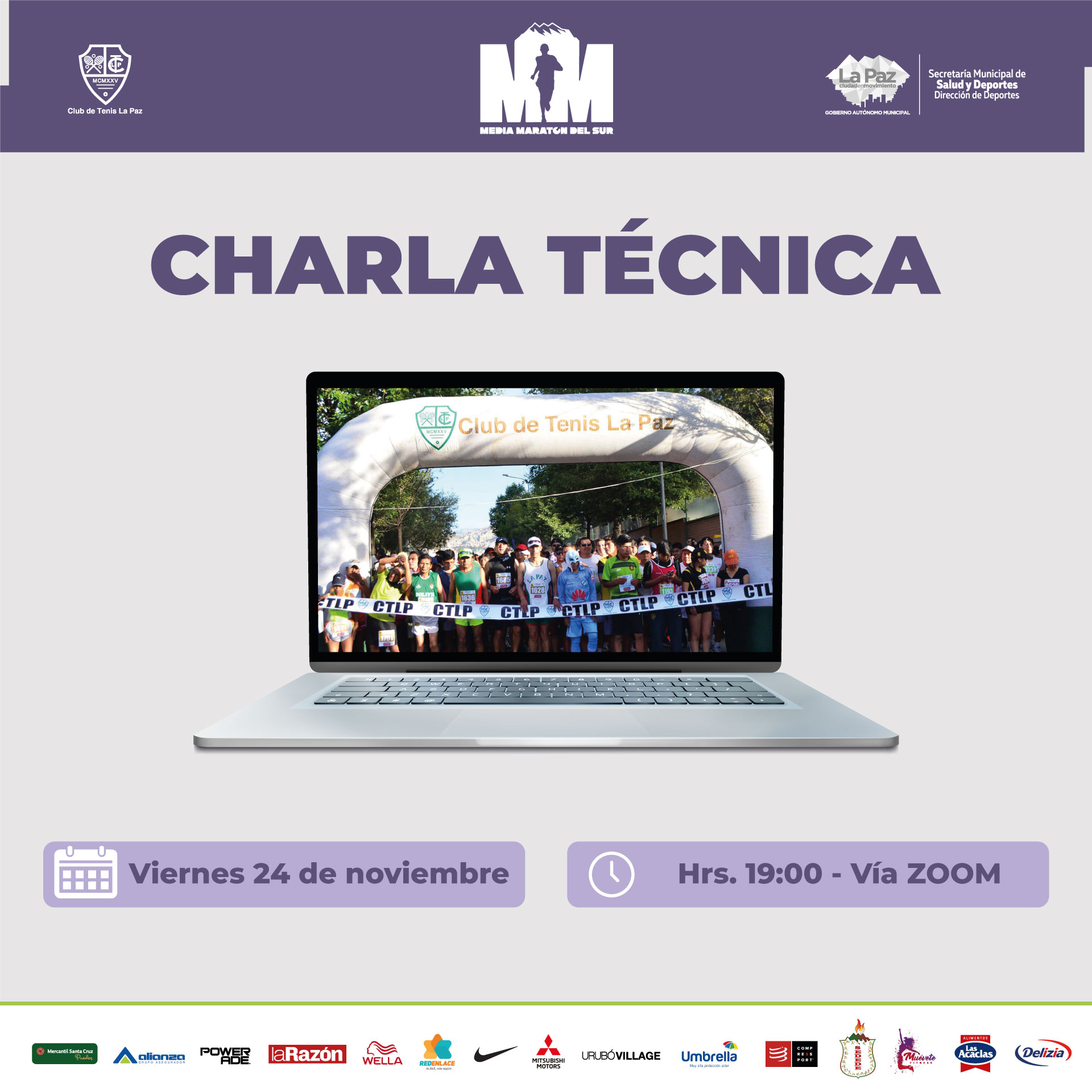 Este Viernes 24 de Nov sera la Charla Tecnica de la Media Maraton del Sur