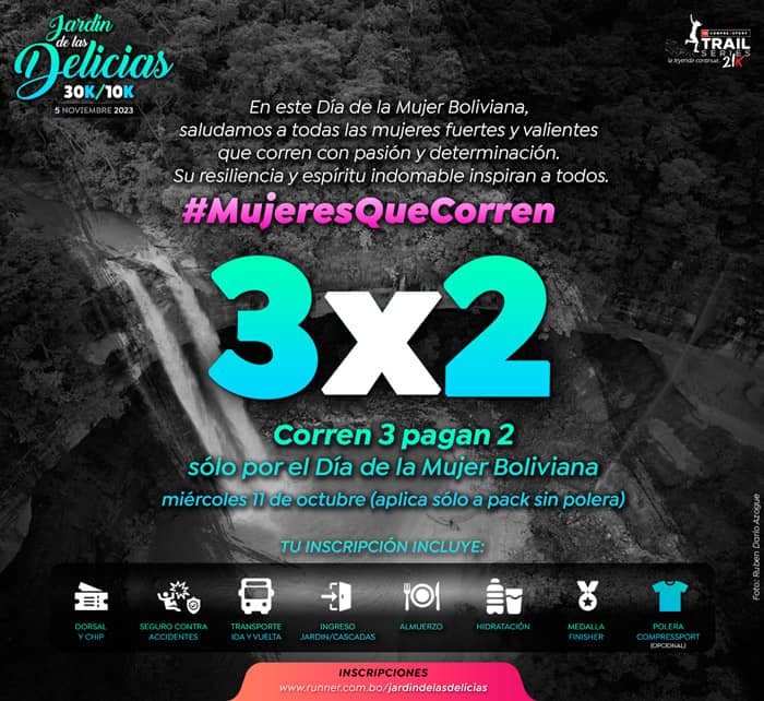 Promo 3x2 Carrera Jardin de las Delicias