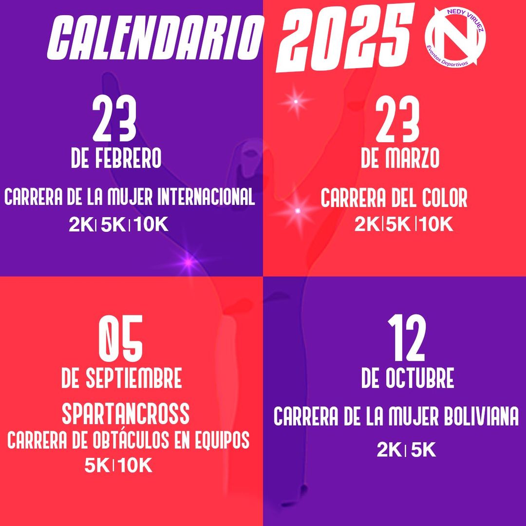 Calendario de Carreras 2025 Nedy Viruez