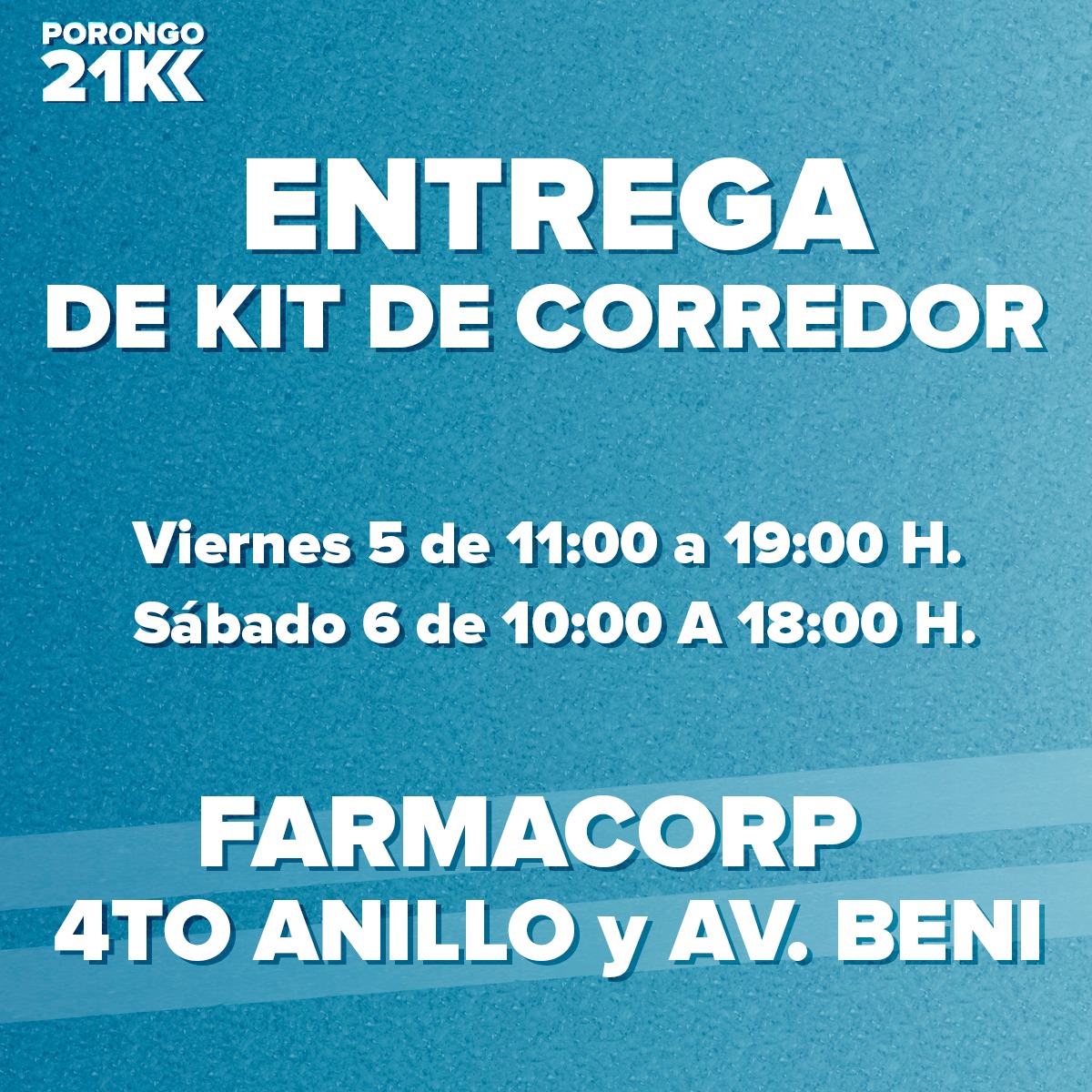 Entrega de Kit de corredor carrera 21K Porongo